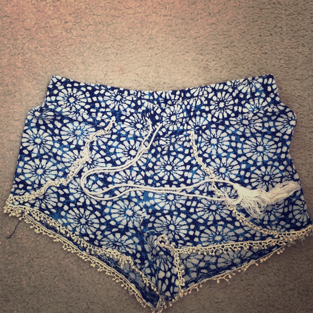 blue shorts